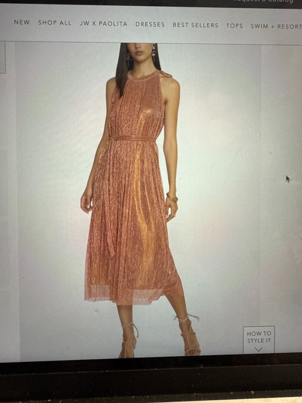 Johnny Was Rust-Toned Sleeveless Maxi Dress with Tie Waist